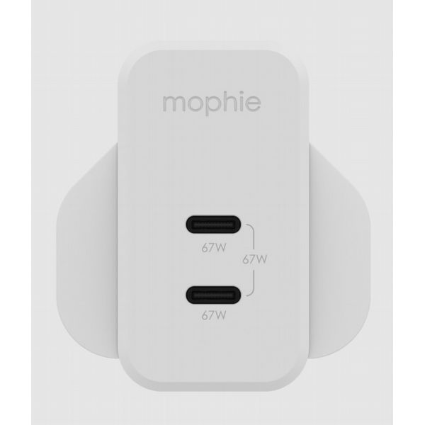 Mophie Power Adapter 67W | USB-C x 2 | GaN - White