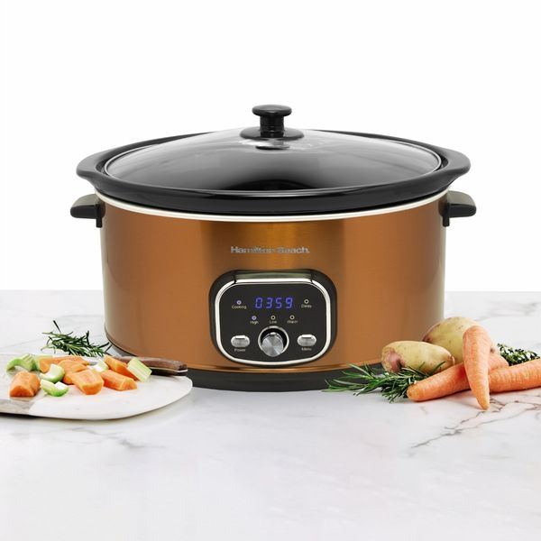 Hamilton Beach Programmable Digital Oval Slow Cooker Brown