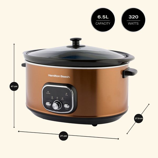 Hamilton Beach Programmable Digital Oval Slow Cooker Brown