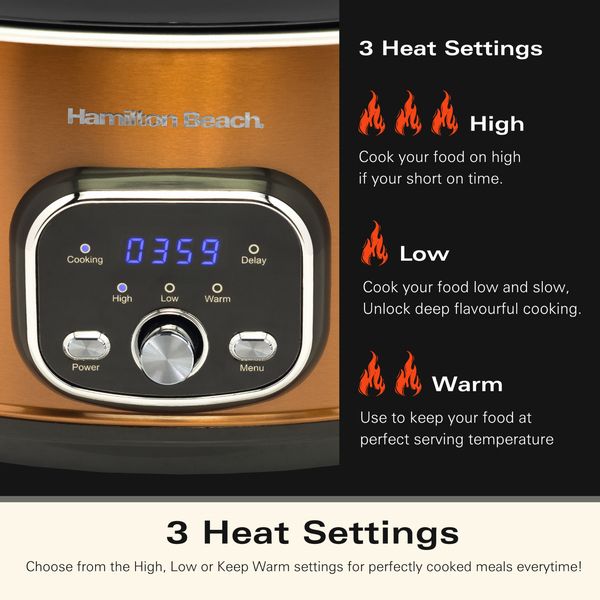 Hamilton Beach Programmable Digital Oval Slow Cooker Brown