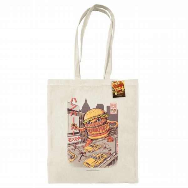 Ilustrata (Burgerzilla) Natural Tote Bag