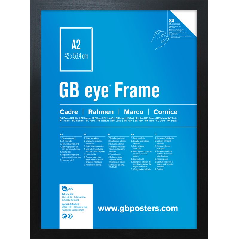 GB Eye Contemporary Wooden Black Picture Frame - A2 - 42 x 59.4cm