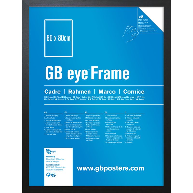 GB Eye Contemporary Wooden Black Picture Frame - 60 x 80cm