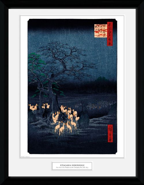 Hiroshige New Years Eve Foxfires 30 x 40cm Framed Collector Print