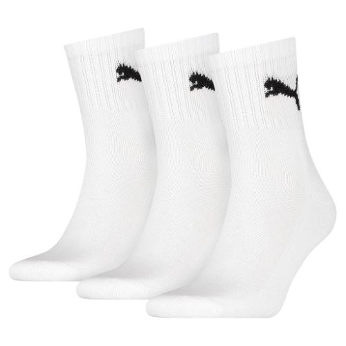 Puma Short Crew Socks (3 Pairs) - White - 12-14